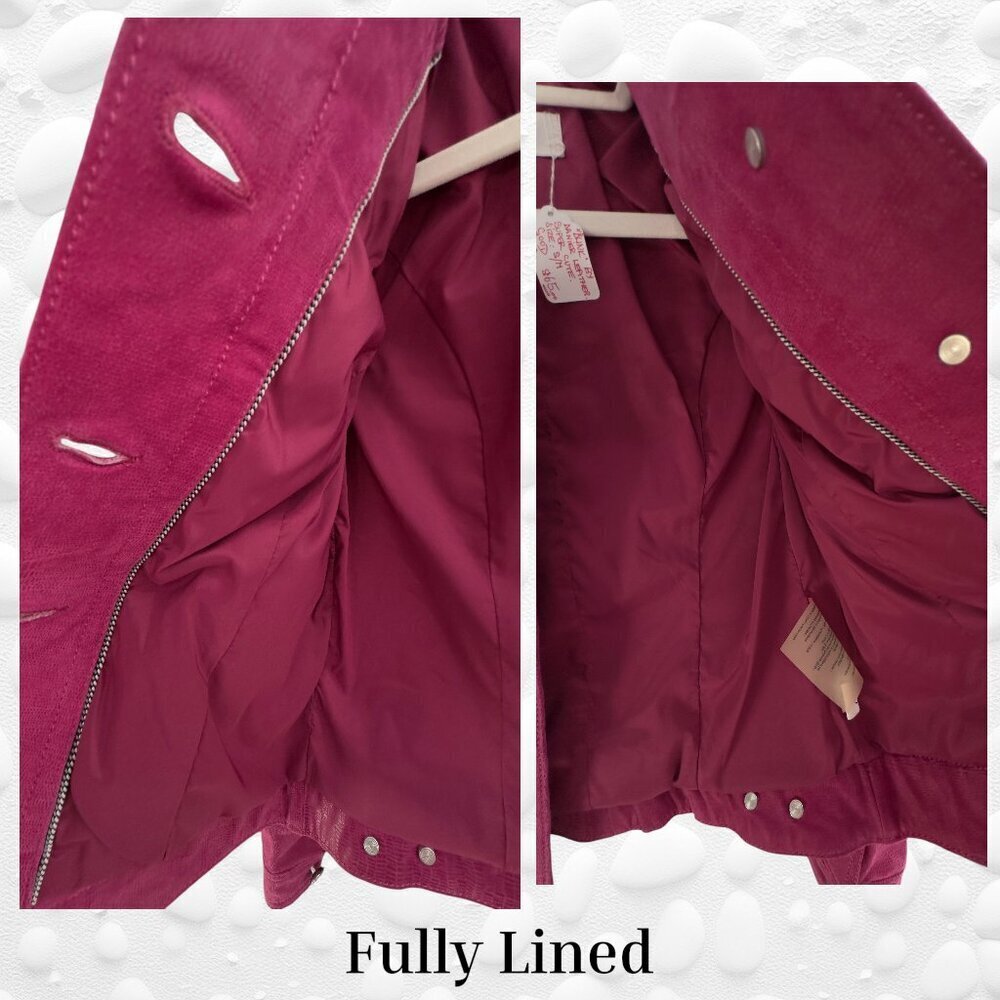 Blink by DANIER Pink Reptile-Texture Genuine Leather Jacket – S/M - Picture 2 of 9